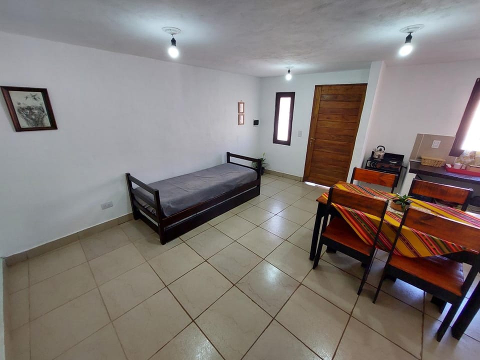 Bed, Living room, Dining area