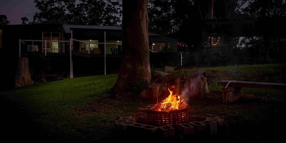 Night, fireplace