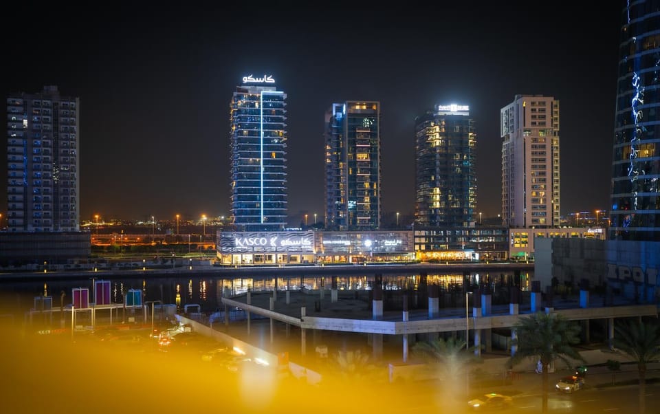 Property building, Night, City view, Lake view