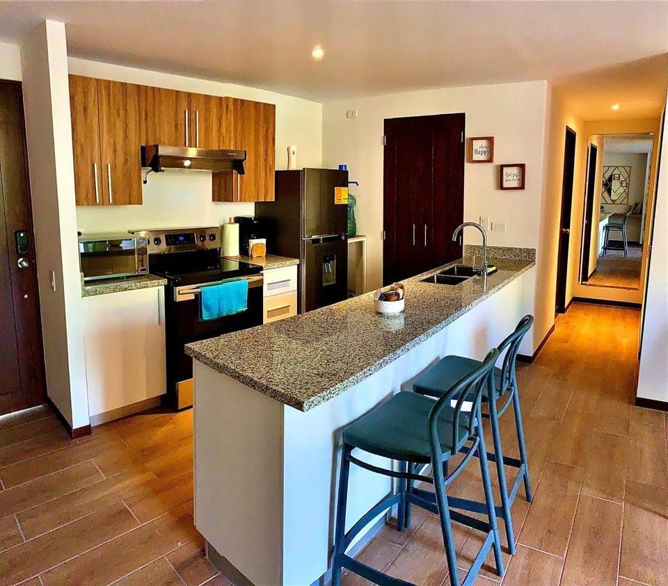 Kitchen or kitchenette, oven, stove