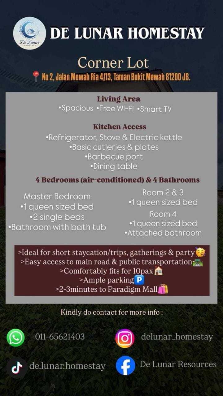 De'Lunar Homestay House in Johor Bahru