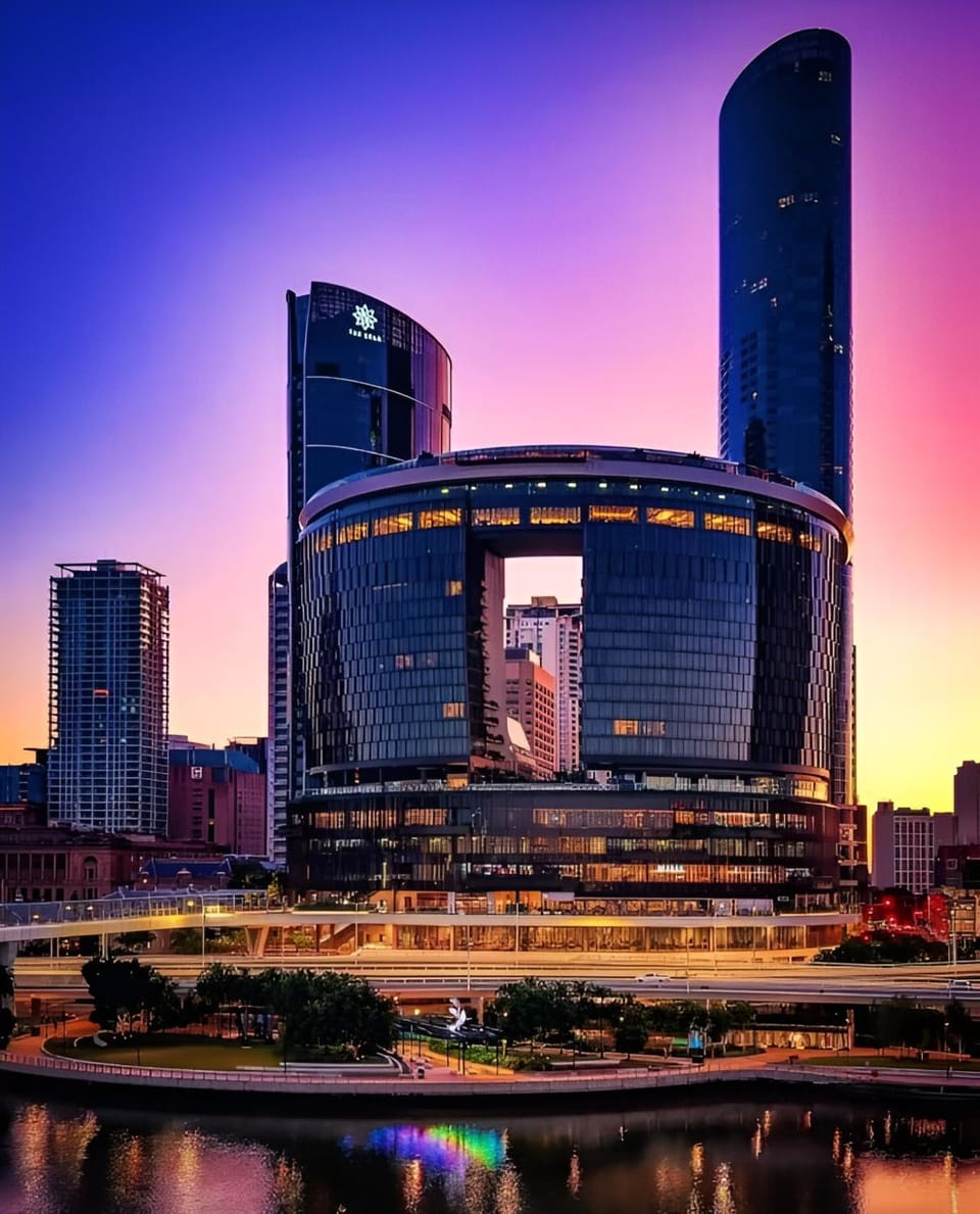 Property building, Natural landscape, City view, River view, Sunset