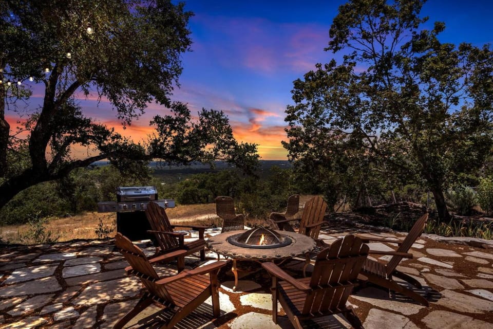 Patio, Natural landscape, Seating area, Sunset