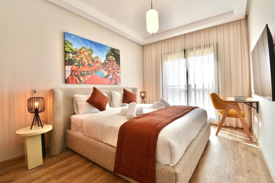 Marrakech Luxury 2BR Pool View and Terrace for Remote Work Apartment in Marrakesh