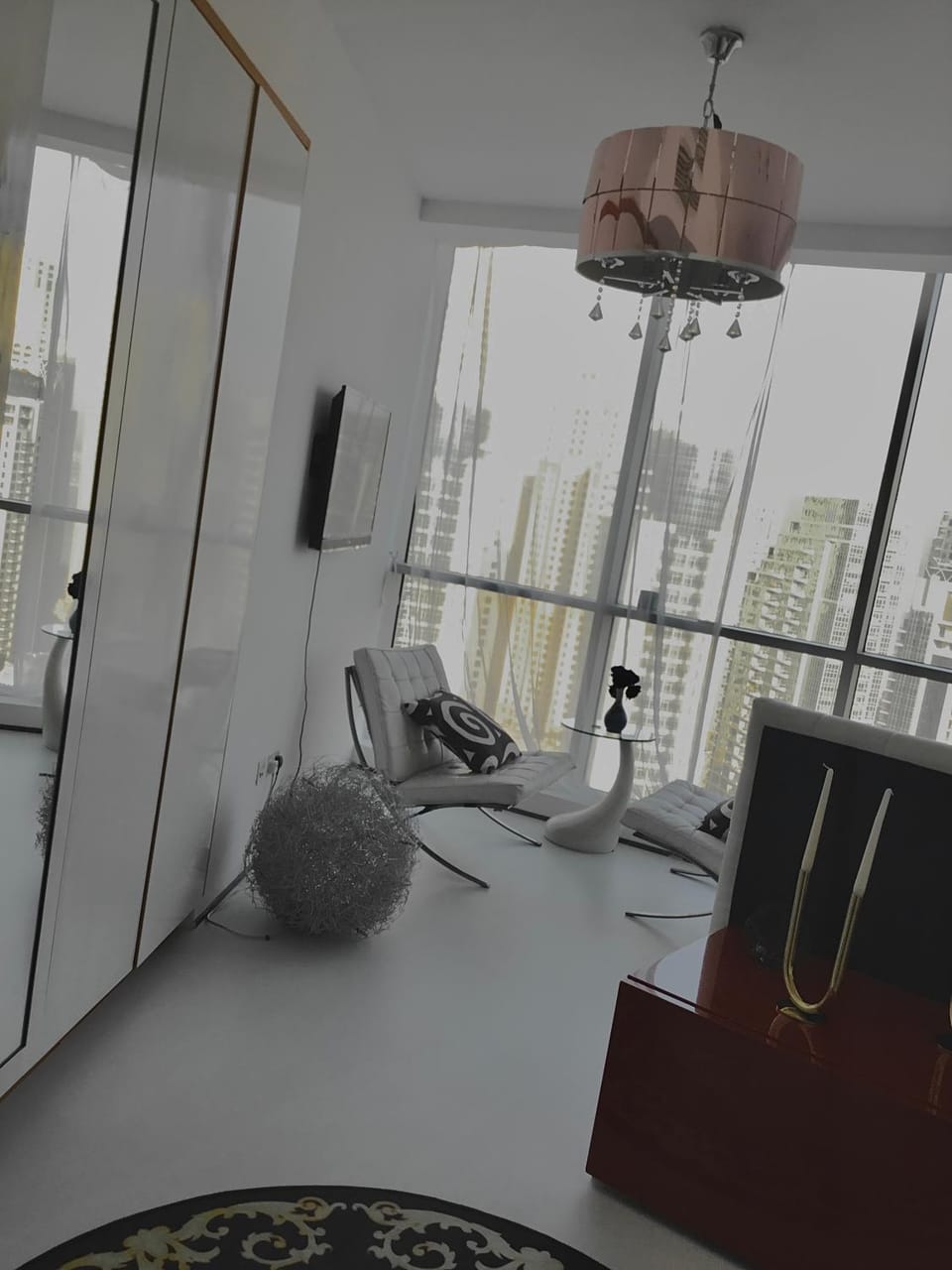 Vip guestroom 360 view of marina private terrace with pool Vacation rental in Dubai