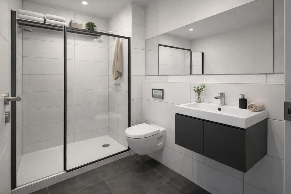 Shower, Toilet, Bathroom, towels