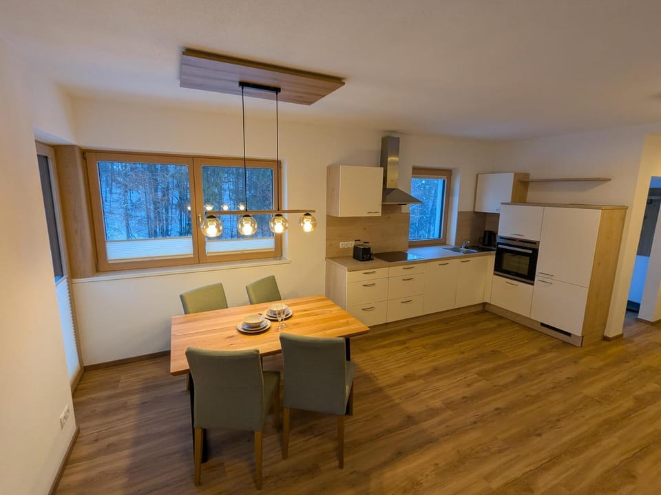 Kitchen or kitchenette, Dining area, stove