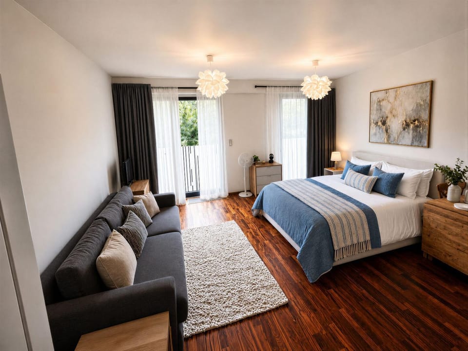 Bed, Living room, Bedroom