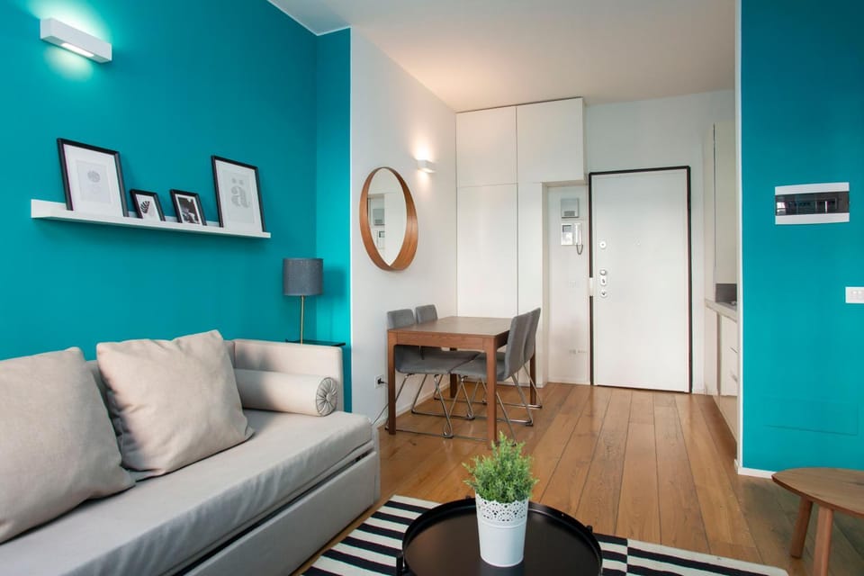 Bed, Living room, Seating area