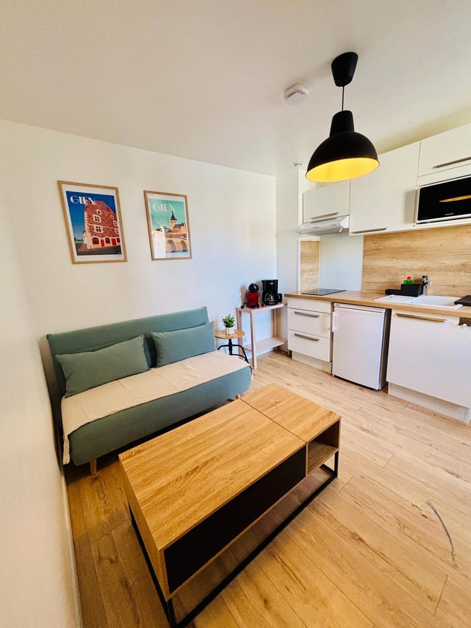 Living room, kitchen