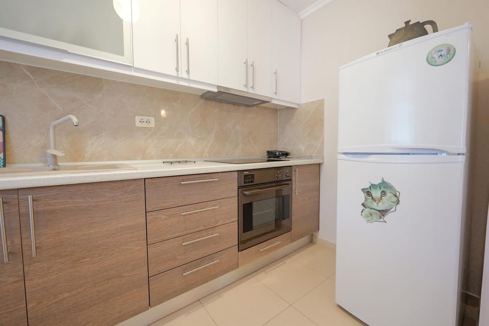 Kitchen or kitchenette, dishwasher, oven, stove