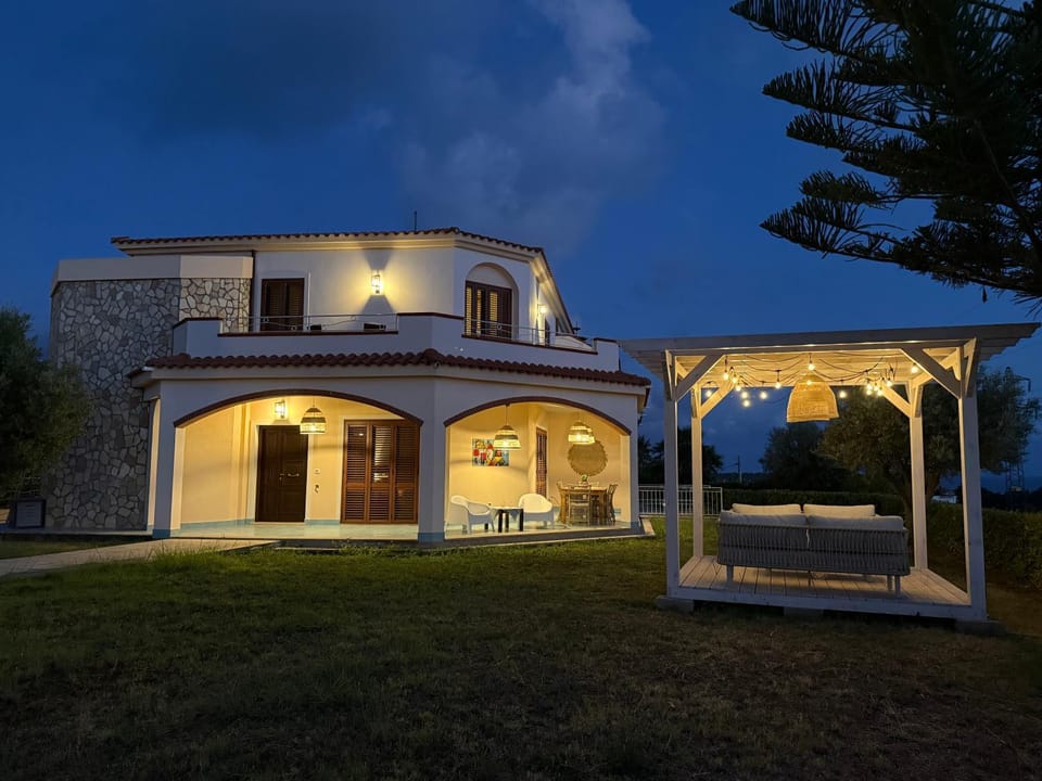Property building, Night, Garden, Garden view
