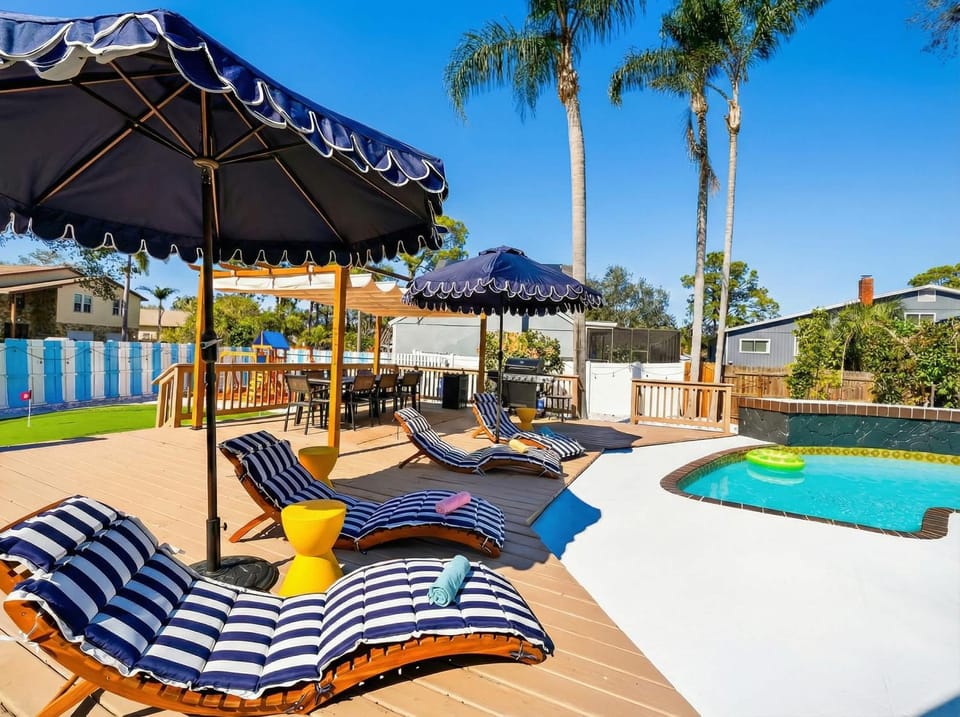 Pool view, sunbed