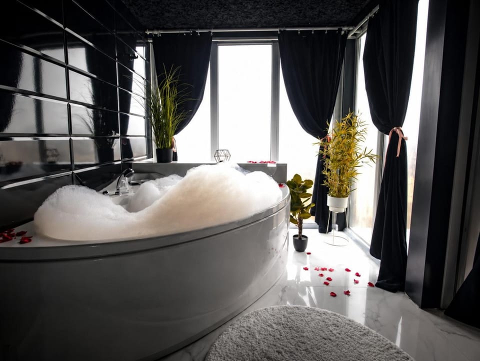 Bed, Hot Tub, Bathroom, Photo of the whole room, Bedroom, Bath