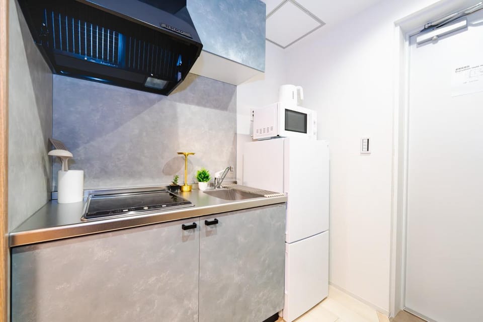 Kitchen or kitchenette, minibar, stove