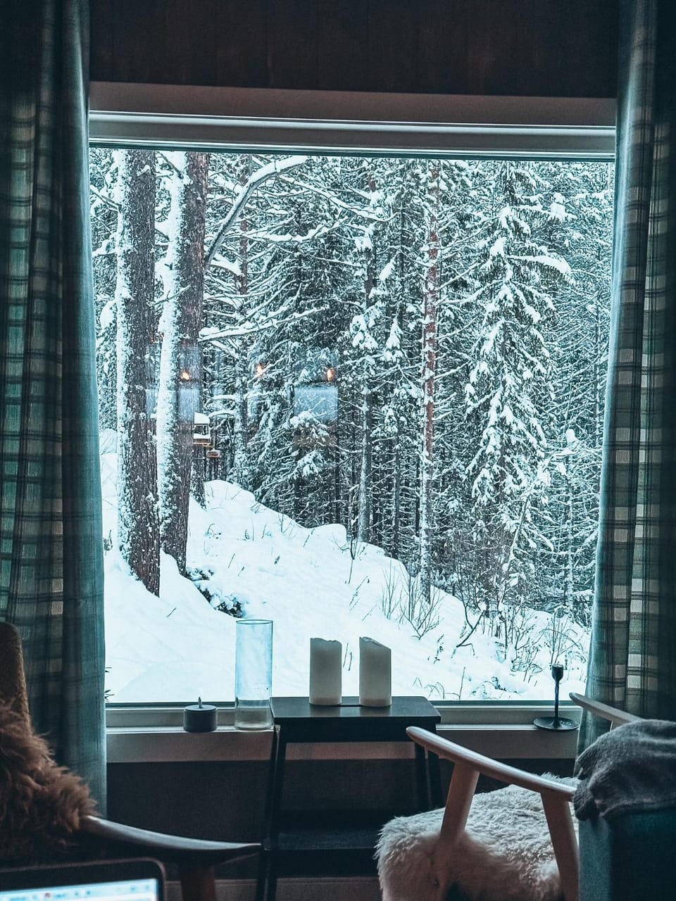 Natural landscape, Winter, Living room, Seating area