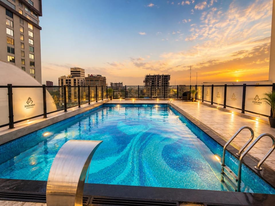 Pool view, Swimming pool, Sunrise