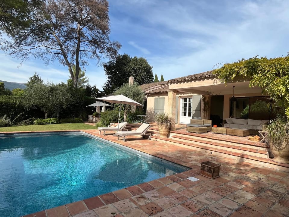 Property building, Living room, Swimming pool