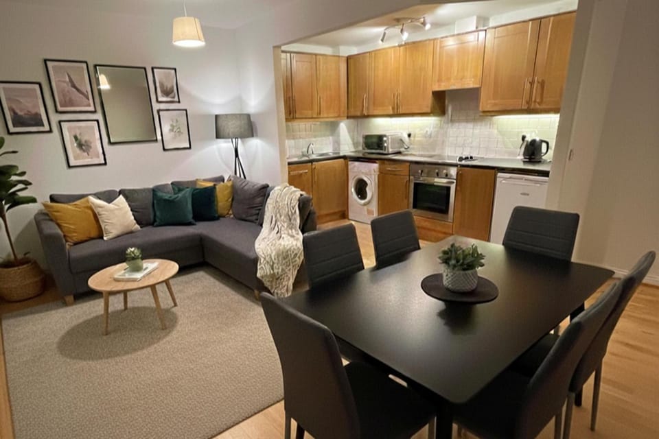 Kitchen or kitchenette, Living room, Dining area