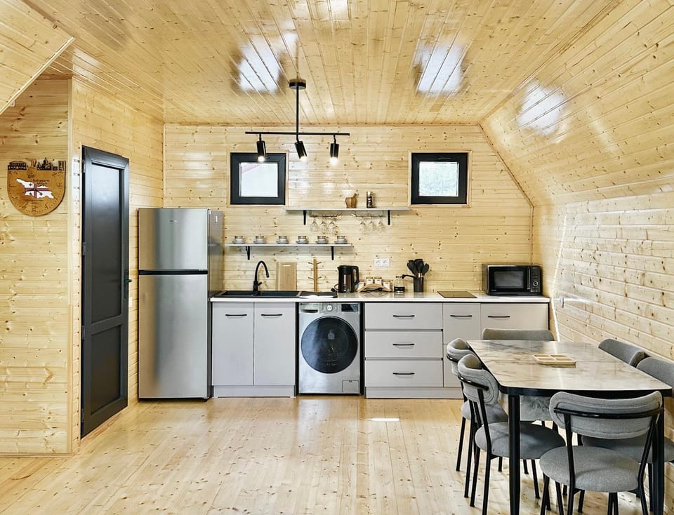 Kitchen or kitchenette, Dining area, washing machine