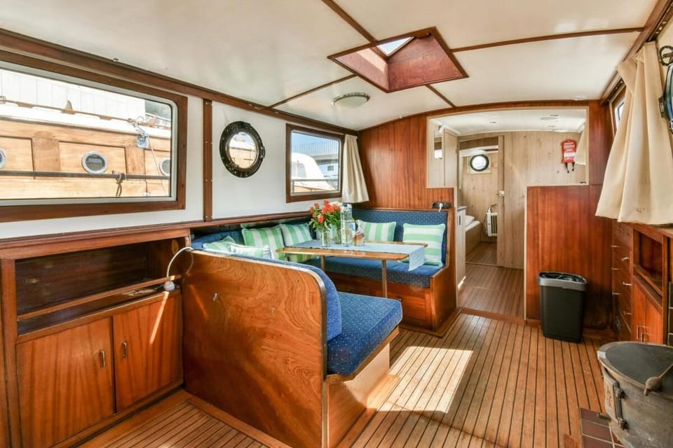 Authentic houseboat city center 'Loosdrecht' Docked boat in Amsterdam