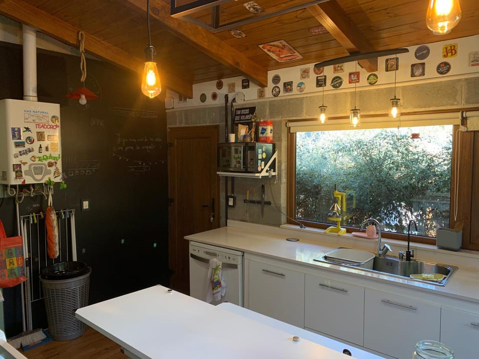 Kitchen or kitchenette, microwave, oven
