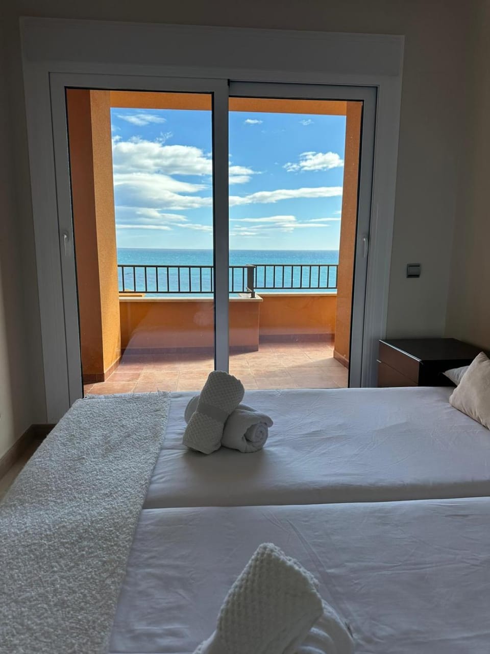 Bed, Natural landscape, Balcony/Terrace, Bedroom, towels