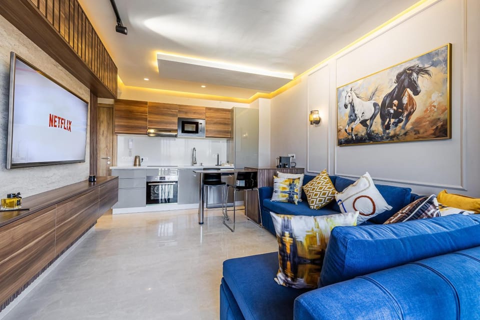 Kitchen or kitchenette, Living room, Seating area, Dining area, oven, stove