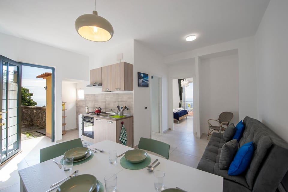 Kitchen or kitchenette, Living room, Dining area, stove