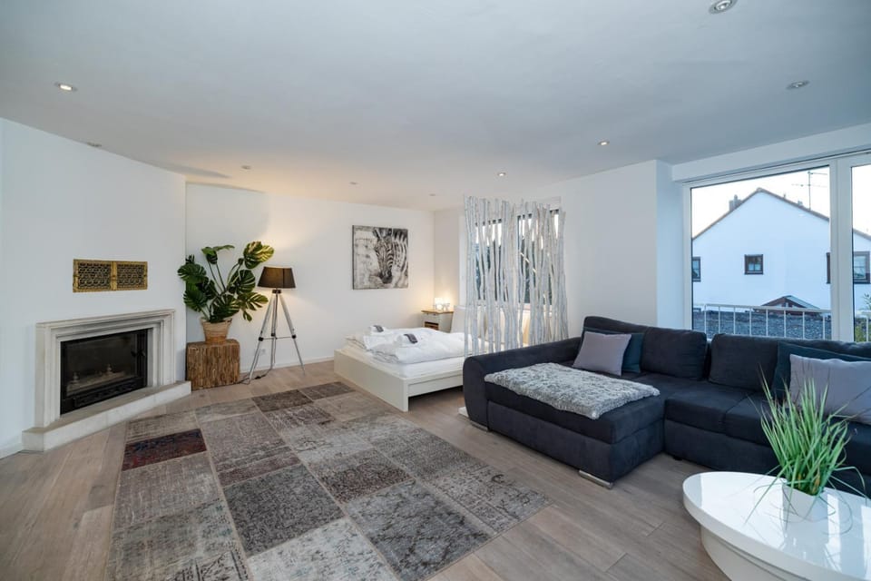 Living room, fireplace