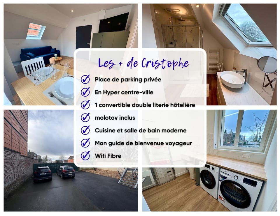 Studio 2 pers Hyper centre Arras plus parking privé Apartment in Arras
