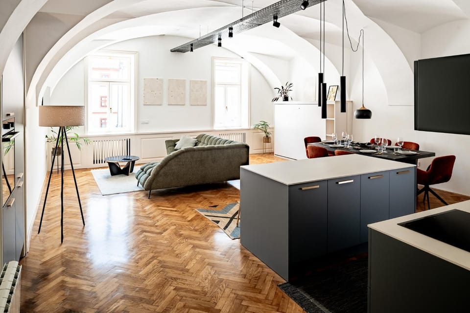 TV and multimedia, View (from property/room), Kitchen or kitchenette, Living room, Photo of the whole room, Seating area, Dining area