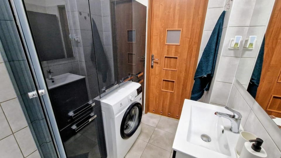 Shower, Bathroom, towels, washing machine