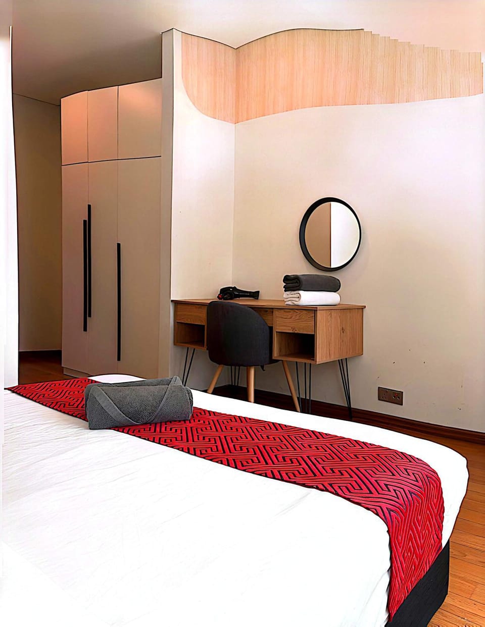 Photo of the whole room, Bedroom, hair dresser