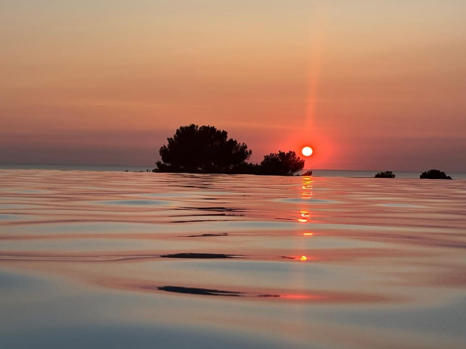 Pool view, Swimming pool, Sunset