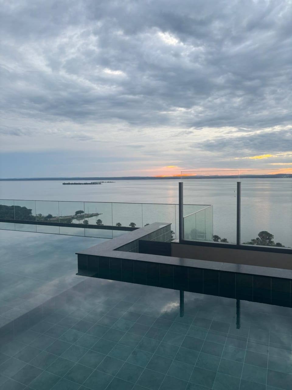 Natural landscape, Pool view, Swimming pool, Sunset