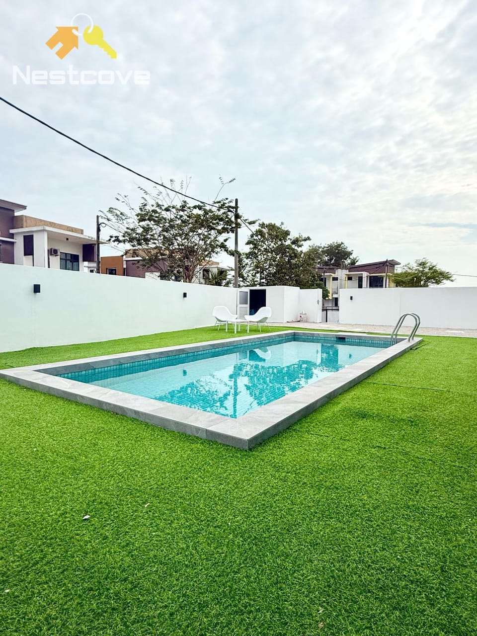 Day, Natural landscape, Garden, Garden view, Pool view, Swimming pool