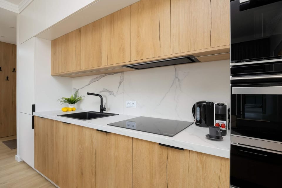 Kitchen or kitchenette, dishwasher, stove