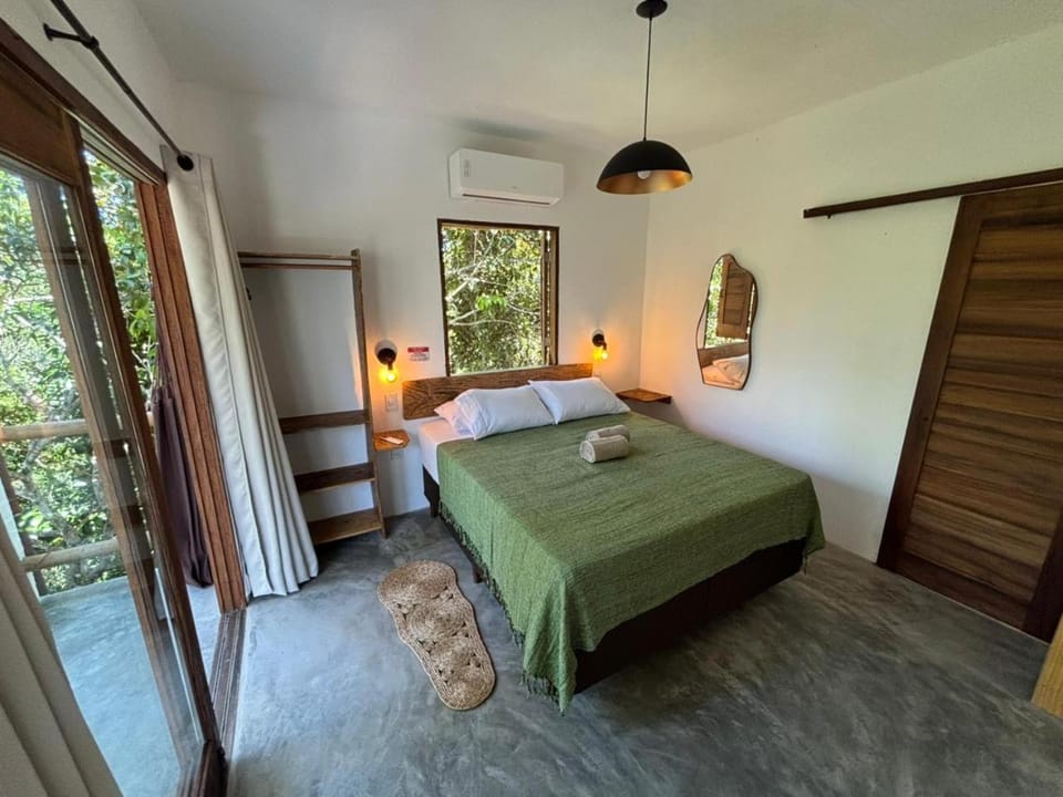 Bed, Photo of the whole room, Bedroom, towels, wardrobe, air conditioner