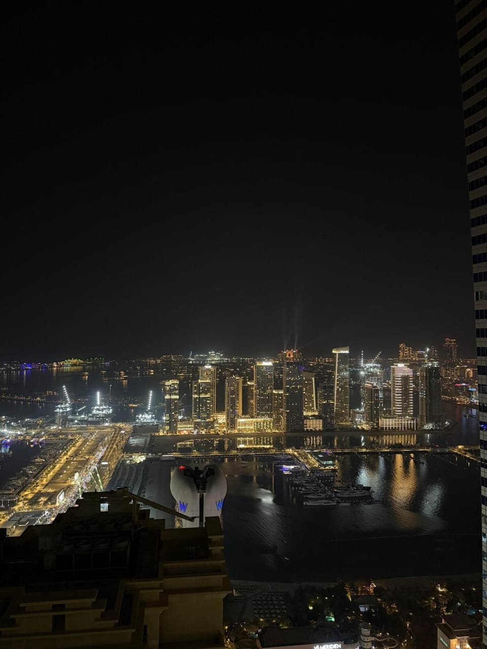 Night, City view, Sea view