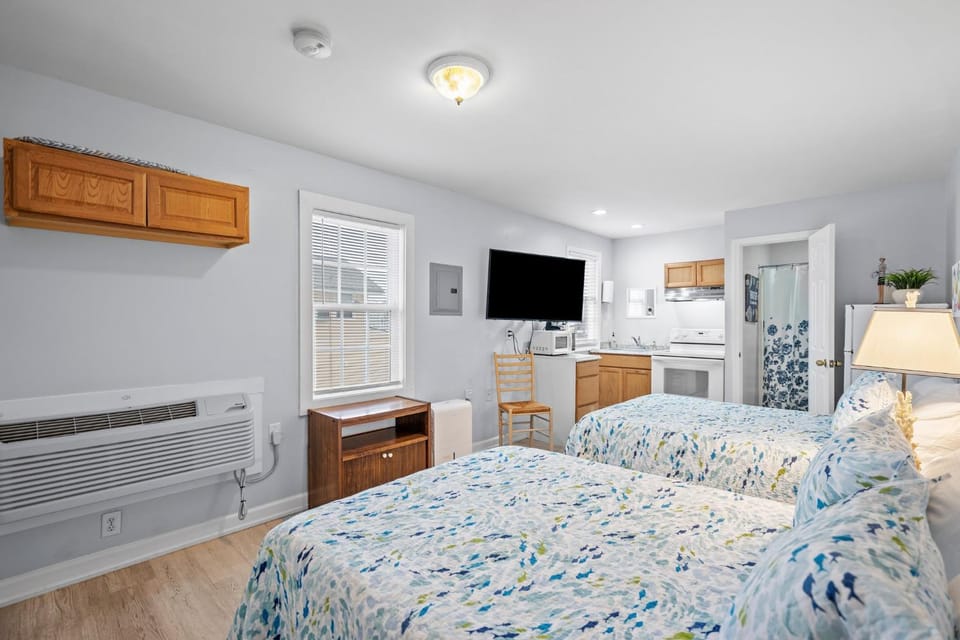 Bed, TV and multimedia, Kitchen or kitchenette, Bedroom, furniture, air conditioner