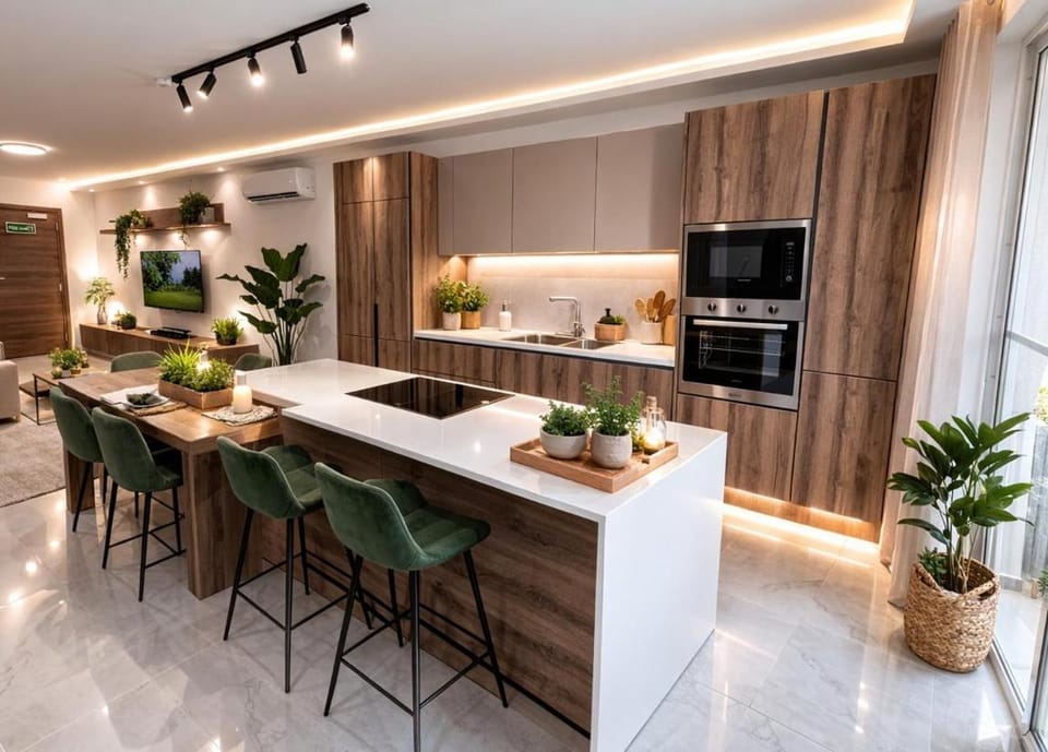 TV and multimedia, Kitchen or kitchenette, Food and drinks, Dining area, Food, Breakfast, minibar, oven, kitchen