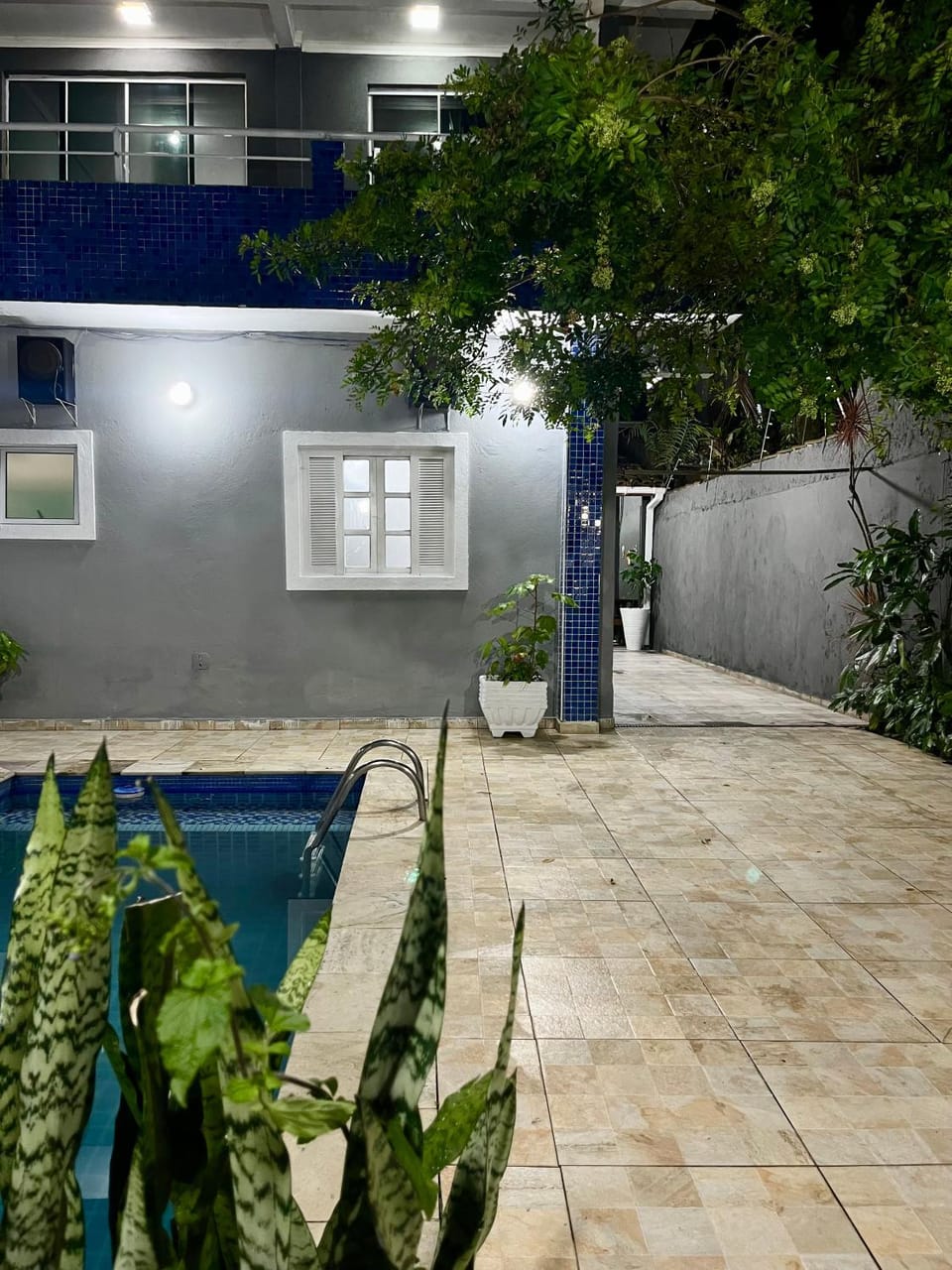 Property building, Night, Pool view, Swimming pool