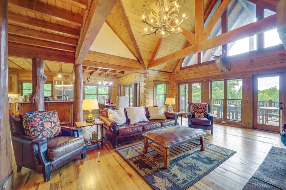 Game Room + Deck: Spacious Spruce Pine Retreat! House in Mitchell County