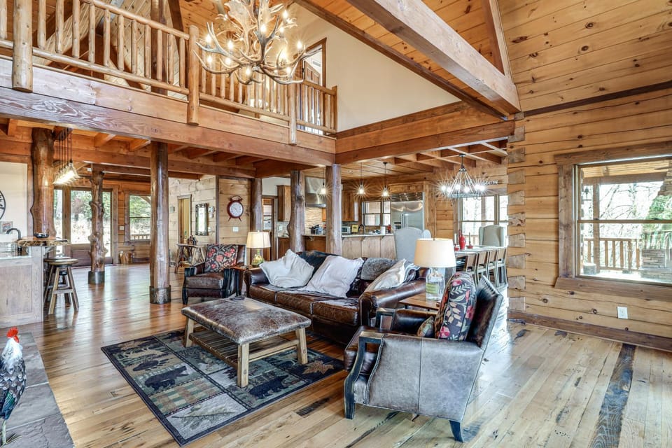 Game Room + Deck: Spacious Spruce Pine Retreat! House in Mitchell County