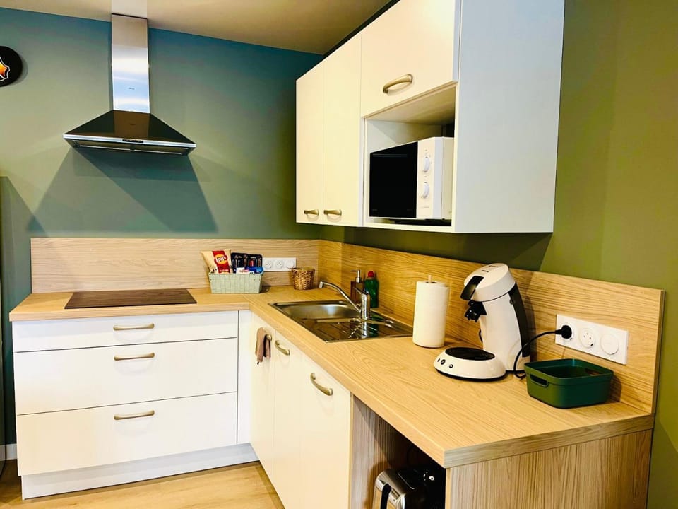 Kitchen or kitchenette, dishwasher, minibar, stove
