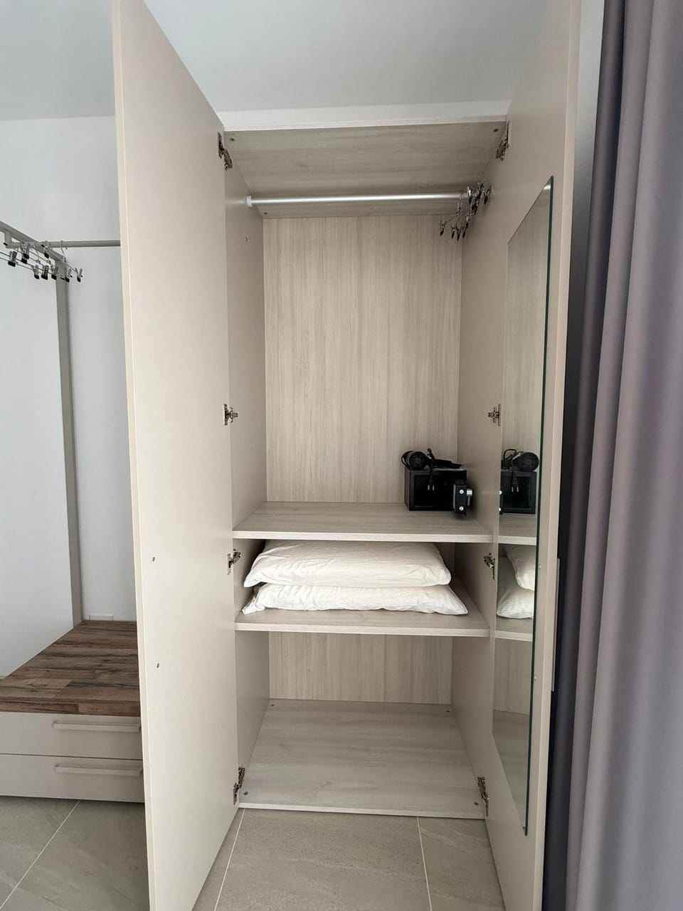hair dryier, safe, wardrobe