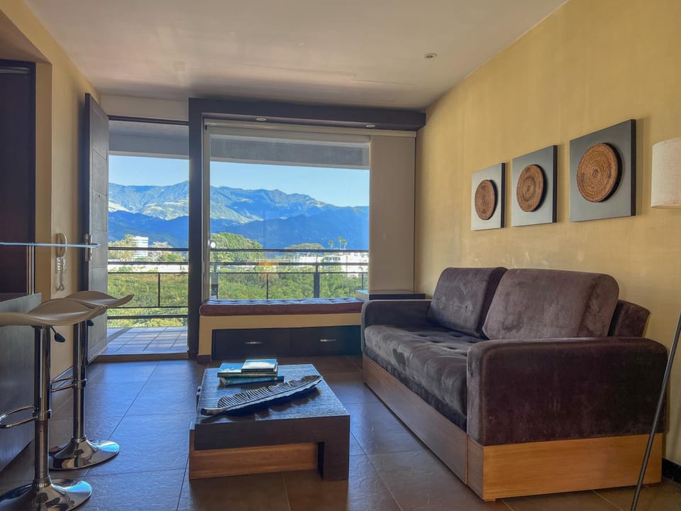 Natural landscape, Living room, Seating area, Mountain view