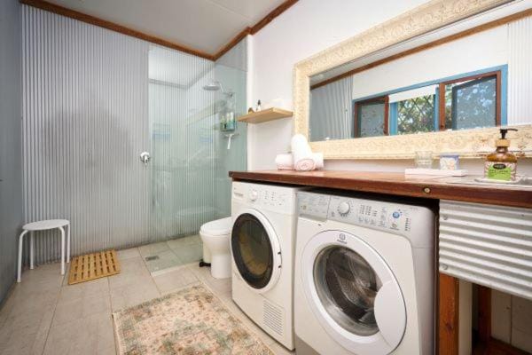 Bathroom, washing machine, dryer