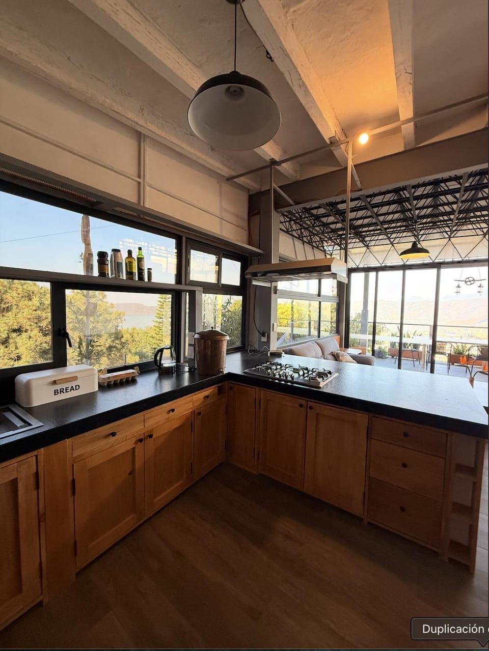 Natural landscape, View (from property/room), Kitchen or kitchenette, Lake view, Landmark view, Mountain view, stove, toaster, kitchen